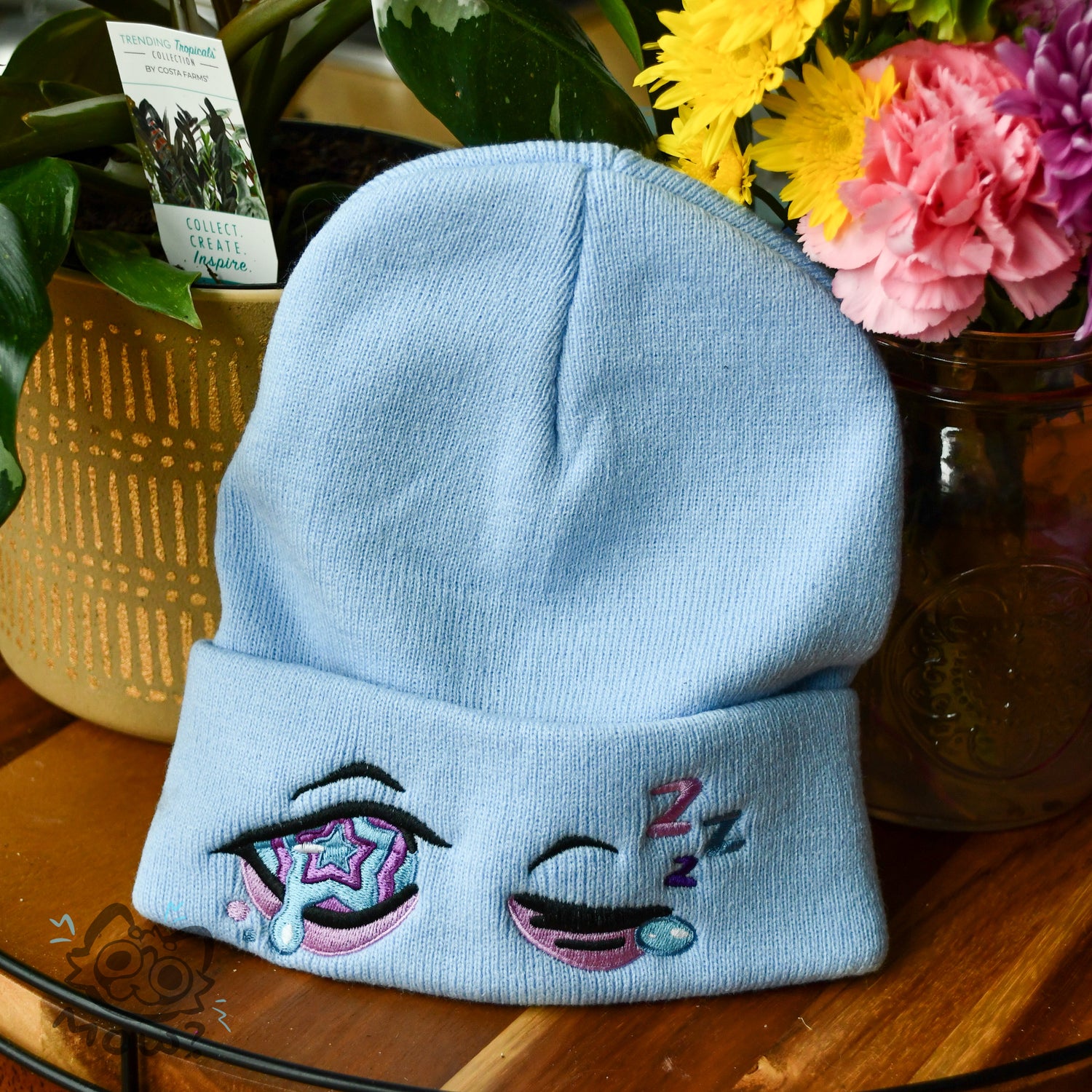 SLEEPY Hypno Eye Embroidered Beanie