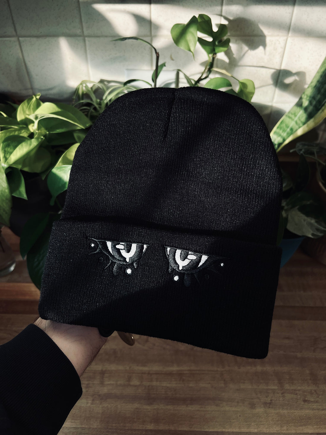 SAD EYE Embroidered Beanie!