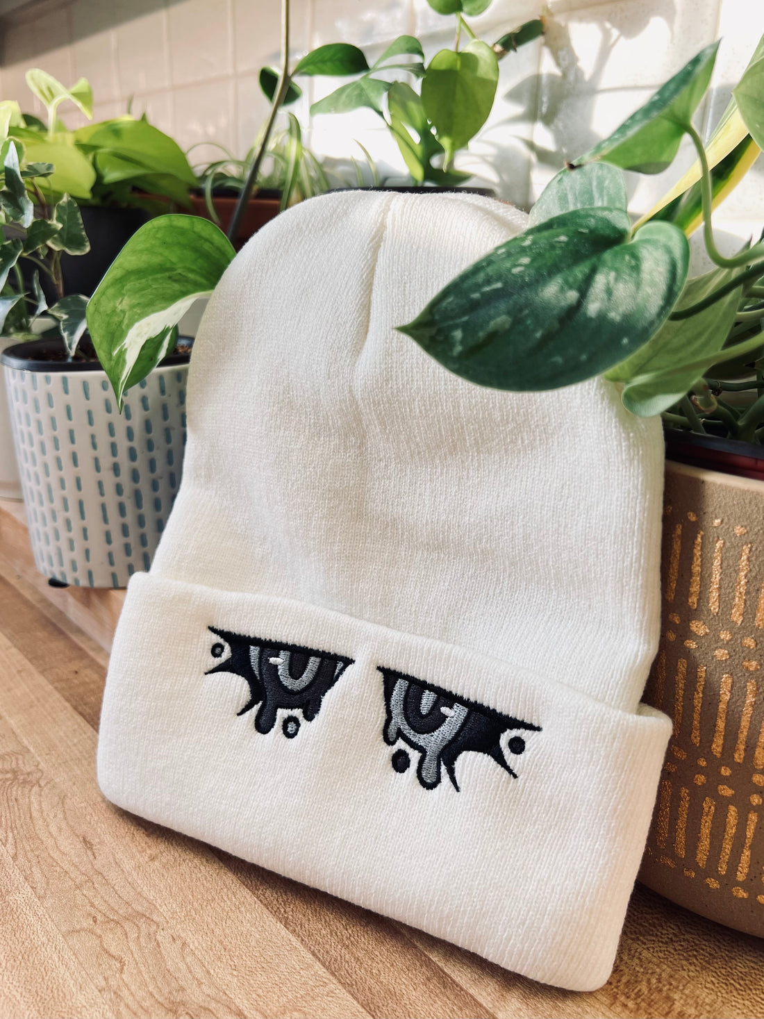 SAD EYE Embroidered Beanie!