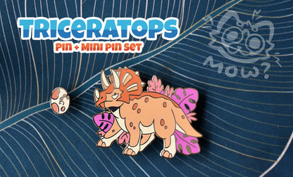 Triceratops Pin + Egg Mini Pin set