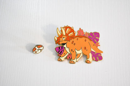 Triceratops Pin + Egg Mini Pin set
