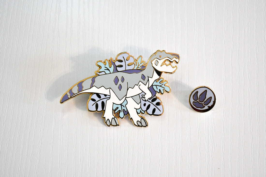 T-Rex Pin + Footprint Mini Pin set