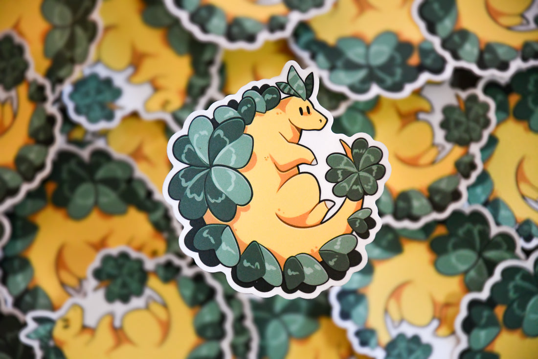 Lucky Stegosaurus Vinyl Sticker