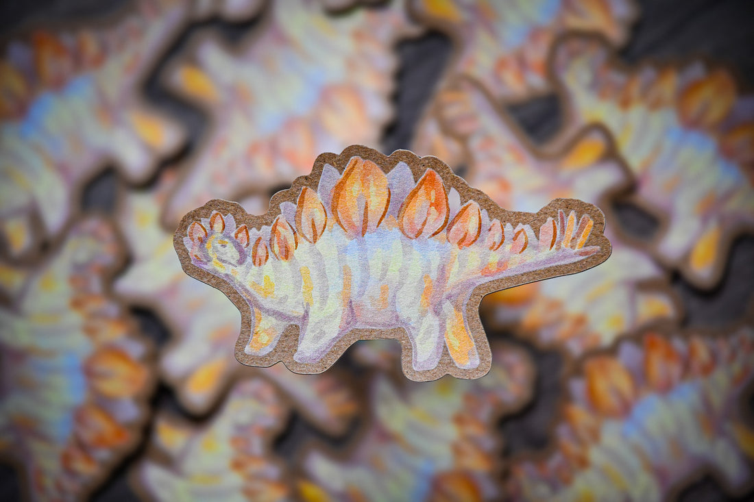 Watercolor Stegosaurus Sticker