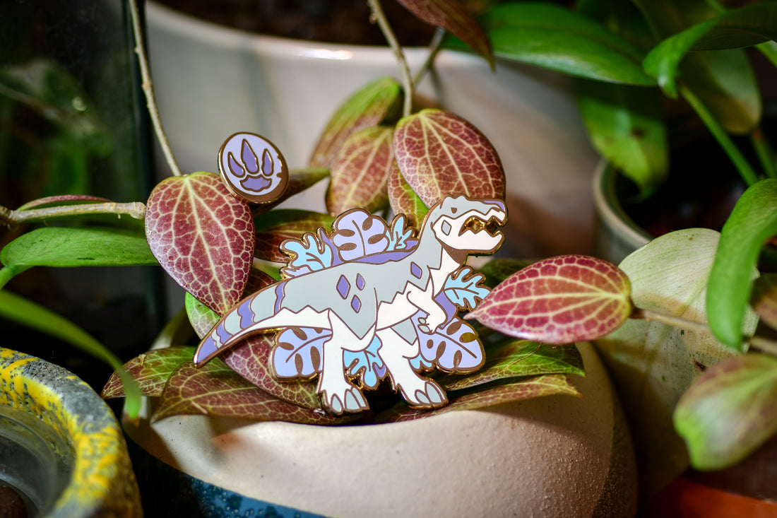 T-Rex Pin + Footprint Mini Pin set