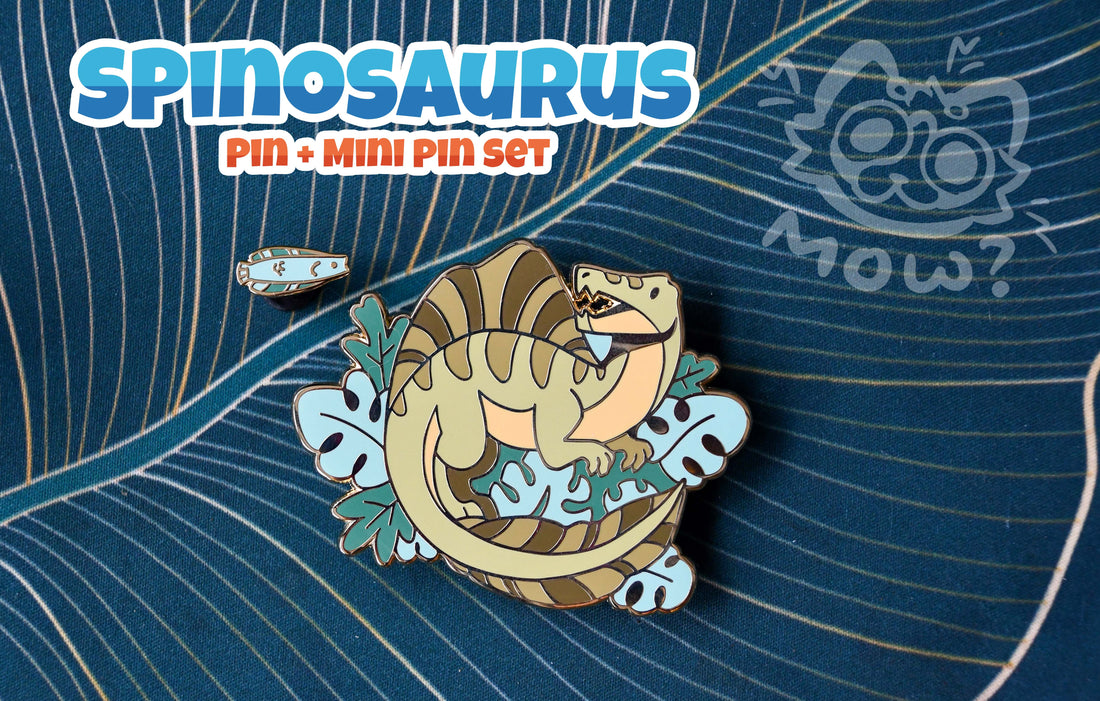 Spinosaurus Pin + Fish Mini Pin set