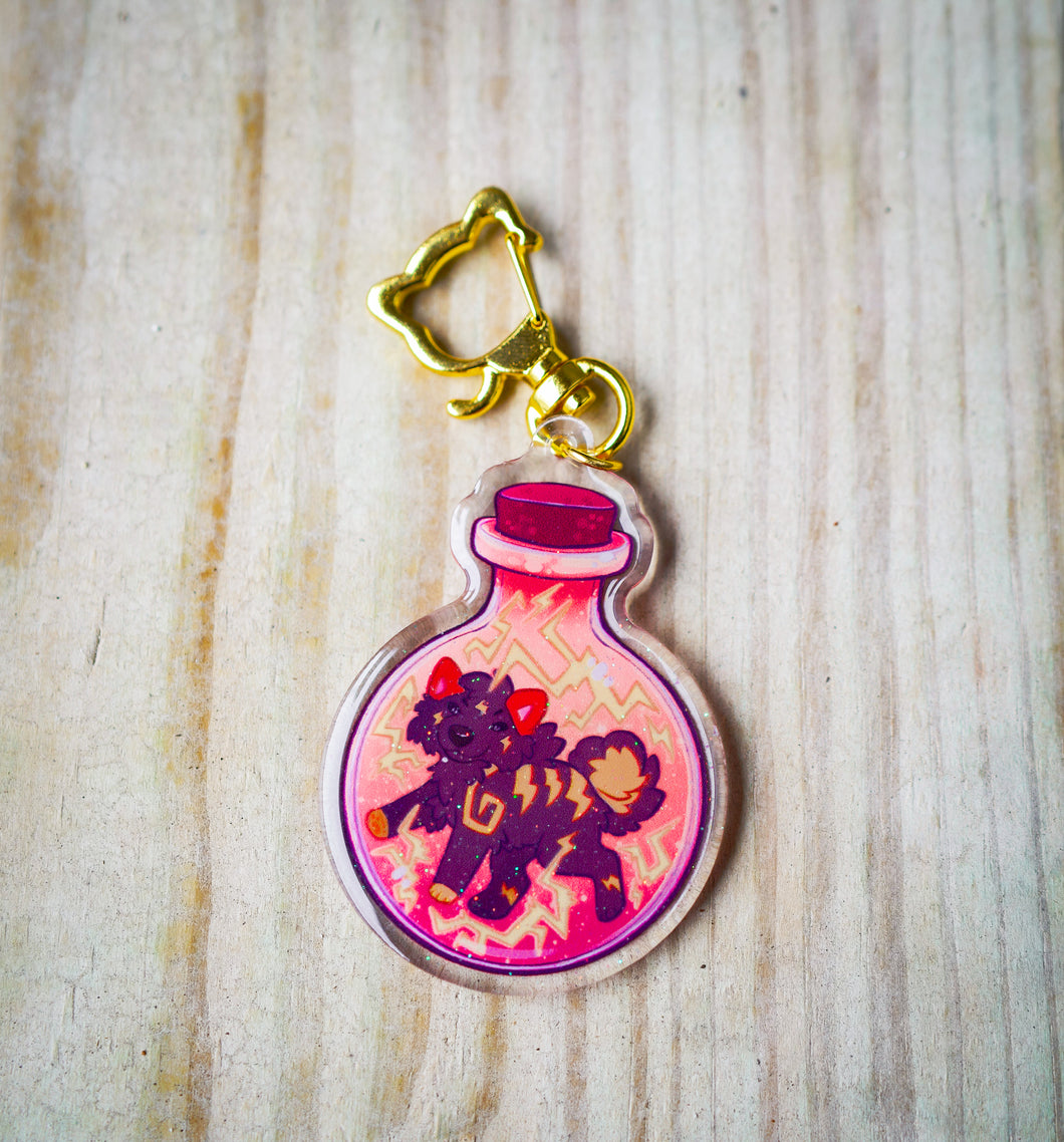 Zap! In a bottle Acrylic Charm (Background Variant)