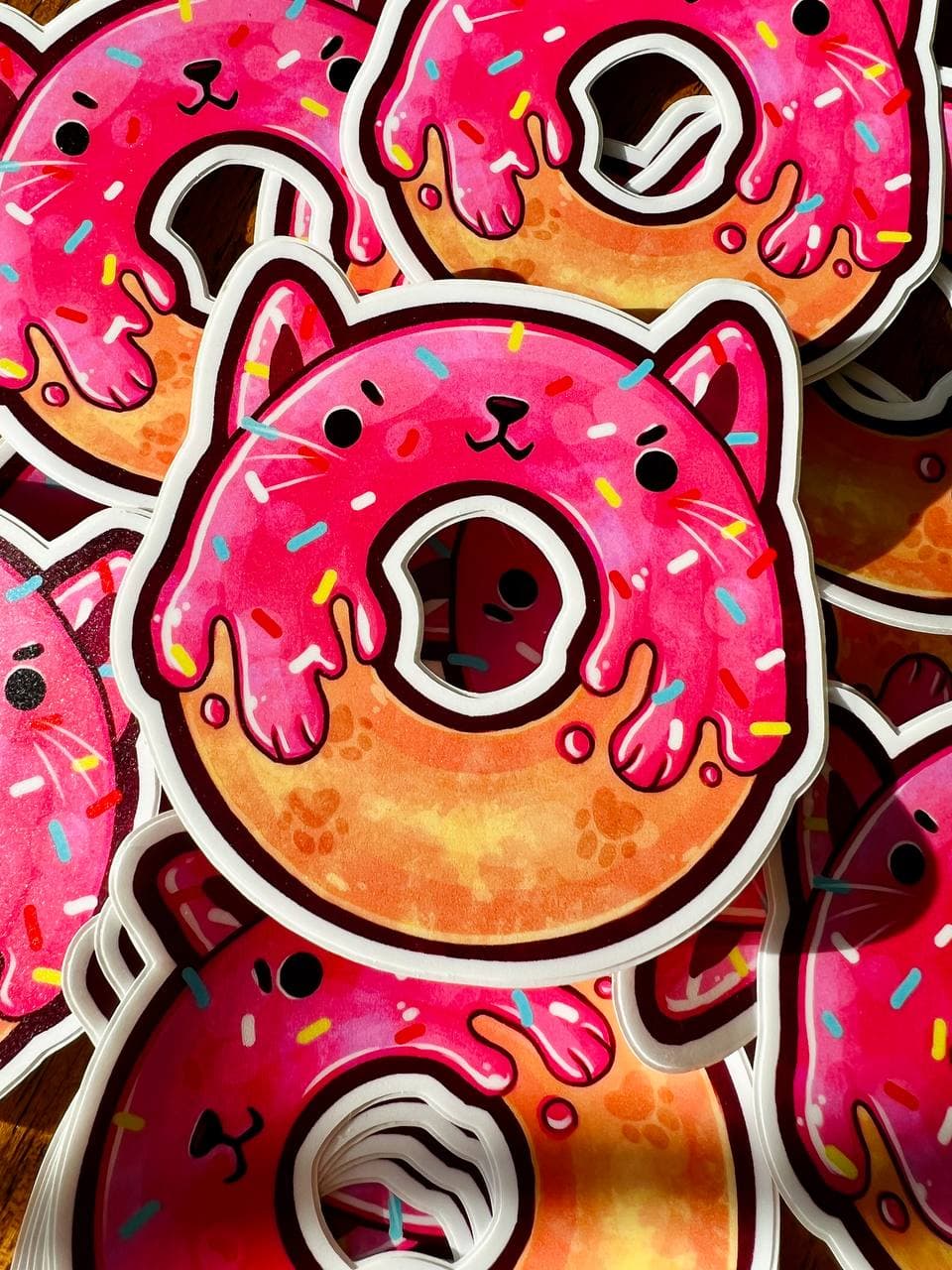 Cat Donut Vinyl Sticker