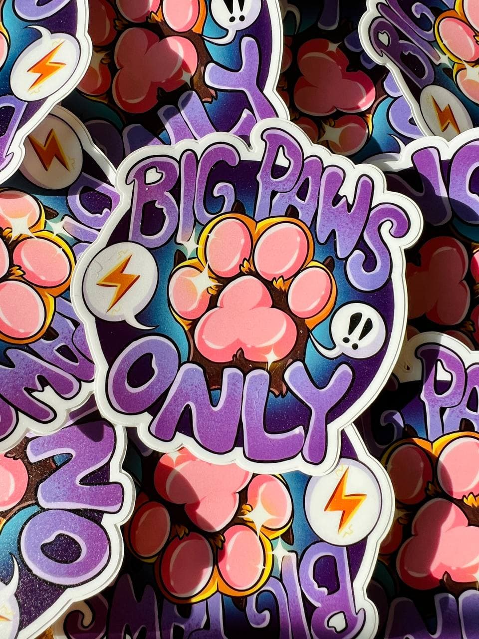 Big Paws Only Sticker